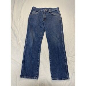 Wrangler Mens 34x30 Regular Fit Blue Denim Jeans Made In Mexico 100% Cotton